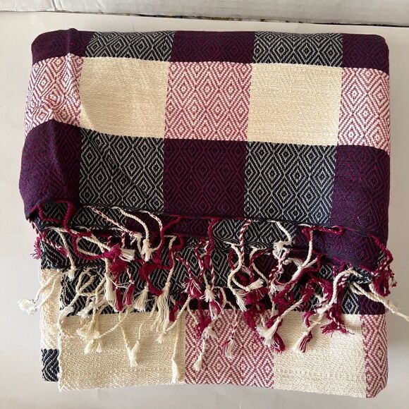 Indonesia Handmade Woven Throw Blanket NEW - Picture 3 of 4